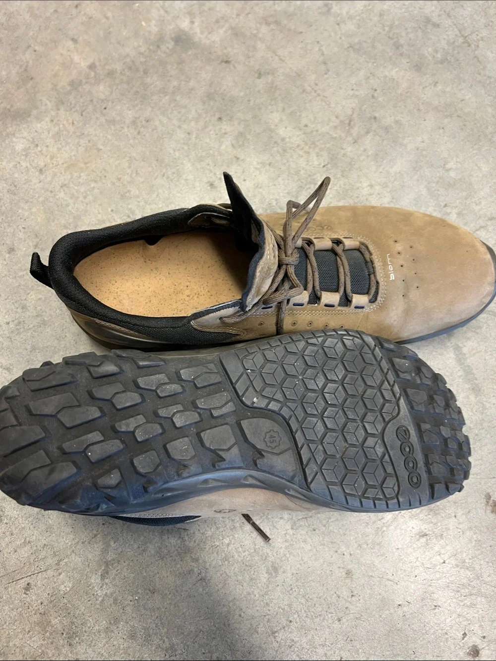 ECCO Men's Tan Suede Lace-Up Comfort Shoes size US 11